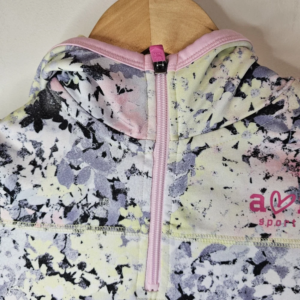 Abercrombie Kids Sport Hoodie Floral Multicolor Pullover Fleece Size 5/6